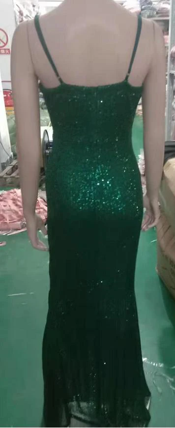 Сексуальное вечернее платье, расшитое блестками, Robe De Soiree, с v-образным вырезом, без рукавов, с открытой спиной, длинное платье, с разрезом по бокам, с открытыми плечами, вечерние платья