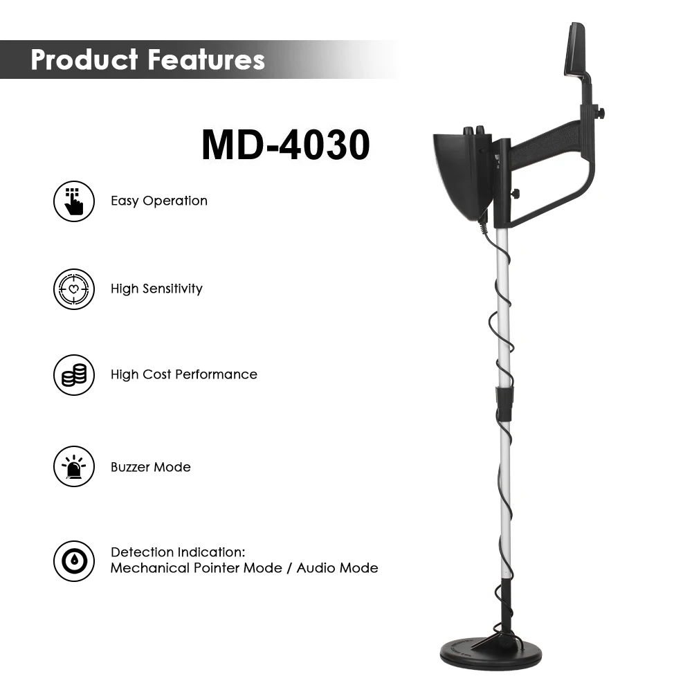 Металлоискатель MD4030 подземные детекторы золота MD-4030 длина регулируемый Охотник за сокровищами искатель портативный Охотник детектор