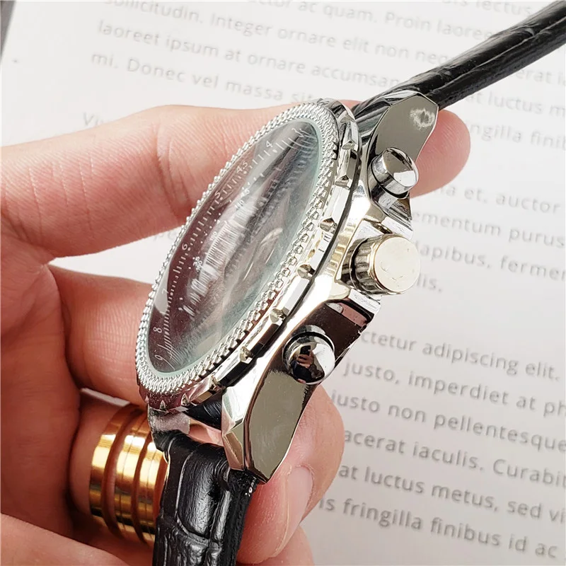 

Men's Watch Brand Luxury Leather Belt Strap Waterproof Sports Mechanical Running Second Military Watch Men's Clock Relogio Mascu