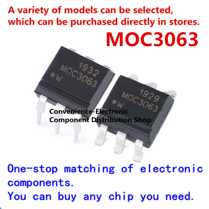 

10 PCs/pack MOC3063 SMD-6 SOP-6 SOP6 MOC3063M DIP6 DIP-6 triac output photoelectric coupler