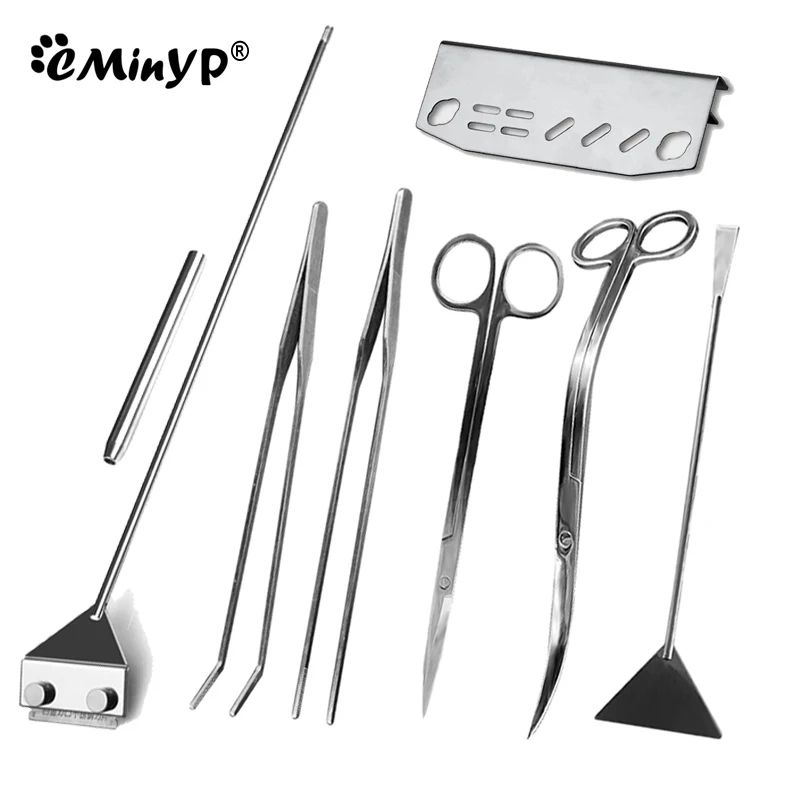 Aquarium Aquascape Plant Tool Stainless Steel Scissor Tweezers Spatula Algae Scraper Storage Rack Fish Tank Cleaning Accessory | Дом и сад