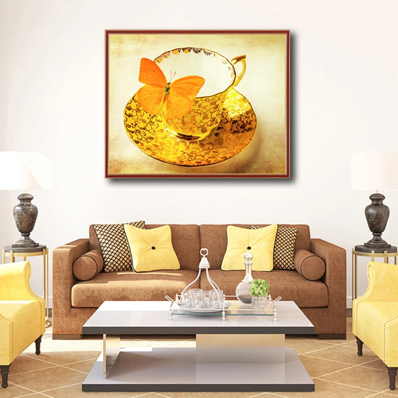 Бриллиантовая картина шаблон красивая бабочка 5D Сделай Сам