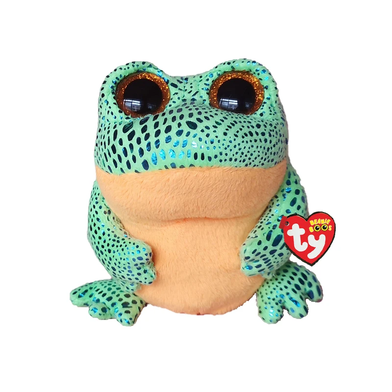 New Ty Beanie Boos Big Eyes 6" 15 cm Green Frog Soft Plush T