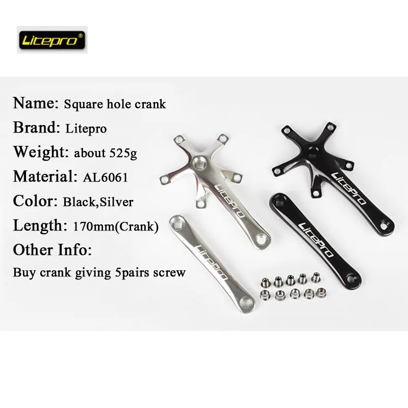 Litepro 130 BCD 50T/T 52/54T/56T/58T складной велосипедная Звездочка полые Алюминий сплав 14 16 20