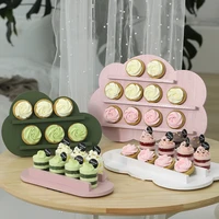 cloud tartlet holders fruit tart wood trays dessert table fitting home decoration cake tools pinkgreenwhite food photography