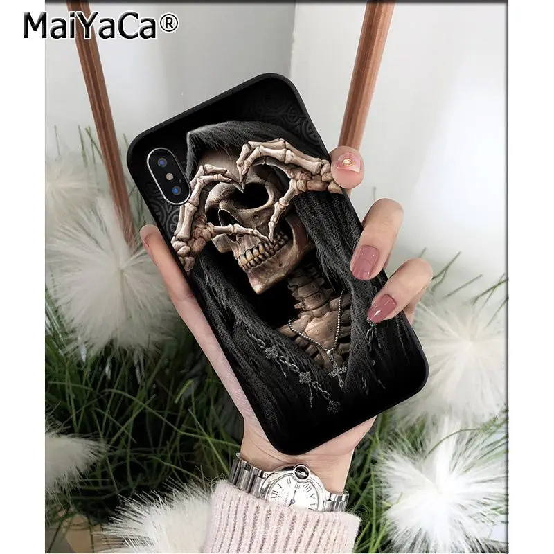 Чехол для телефона MaiYaCa Grim reaper skeleton Rock Music guitar Gun iPhone X XS MAX 6 6s 7 7plus 8 8Plus 5 5S SE XR 11 11pro max |