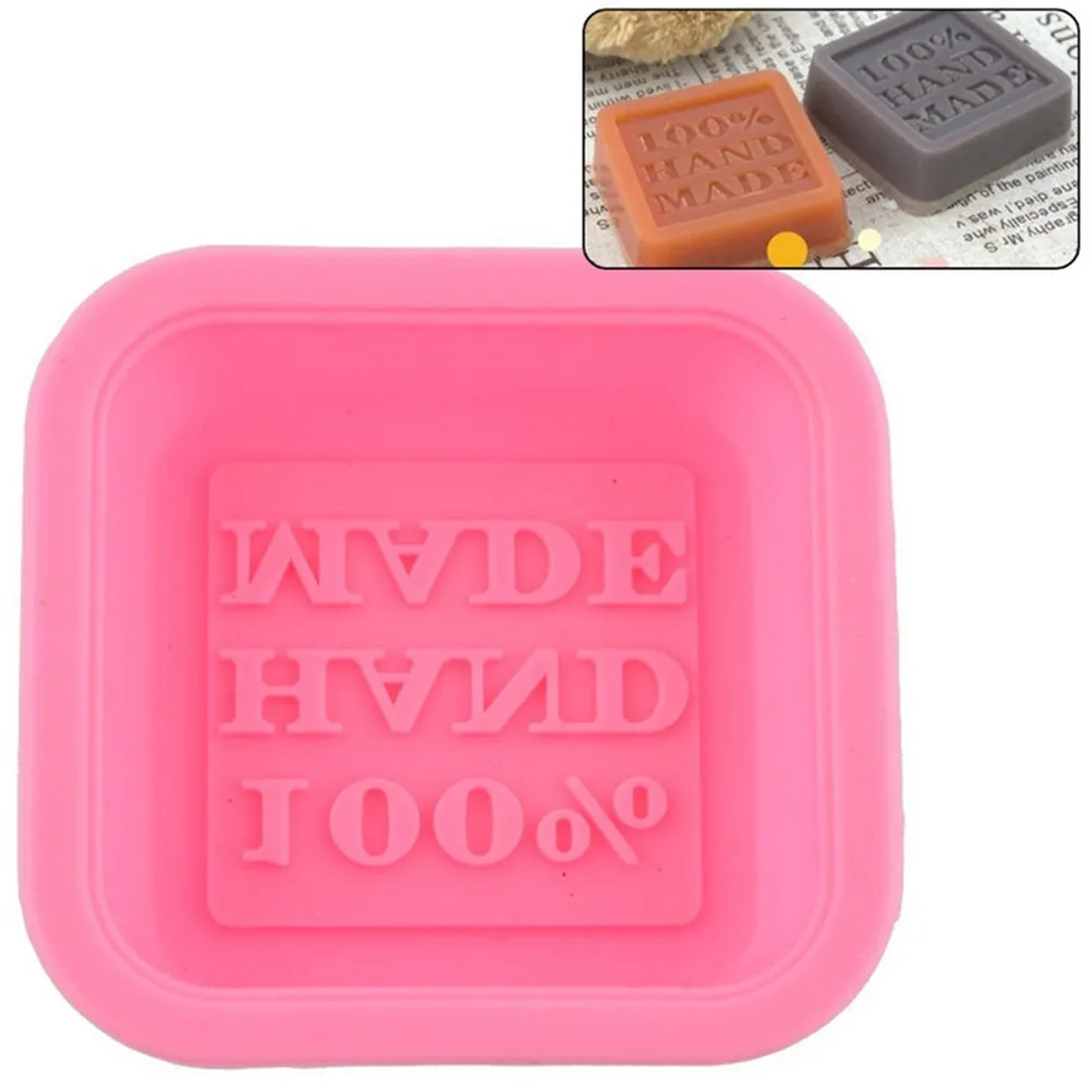 

1pc Silicone Mold Cute Craft Art Square Silicone Oven Handmade Pink Soap Molds Diy Soap Mold Kitchen Baking Biscuit Cookies Mold