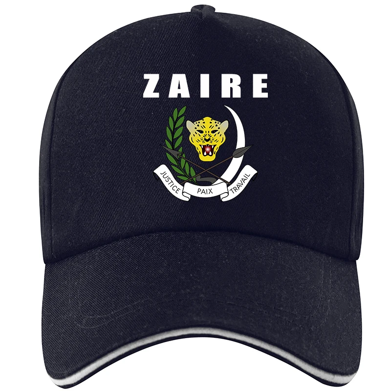 

Бейсболка ZAIRE, кепка для путешествий, Кепка-тракер, кепка с бесплатным логотипом, конголезский национальный флаг и текст