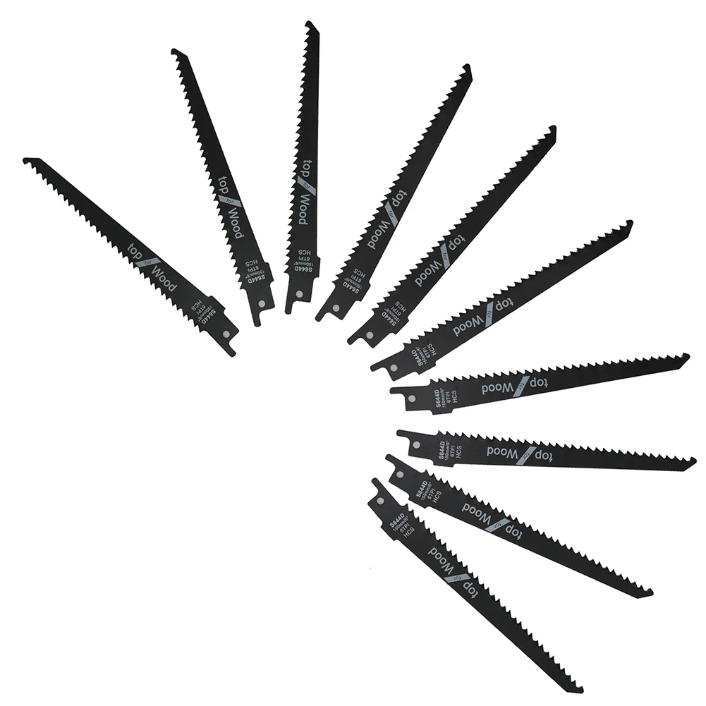 

10pcs/lot High Carbon Steel Reciprocating Saw Blades for Wood Fast Cutting Wood Working Saw Blades for Reciprocating Saw Power