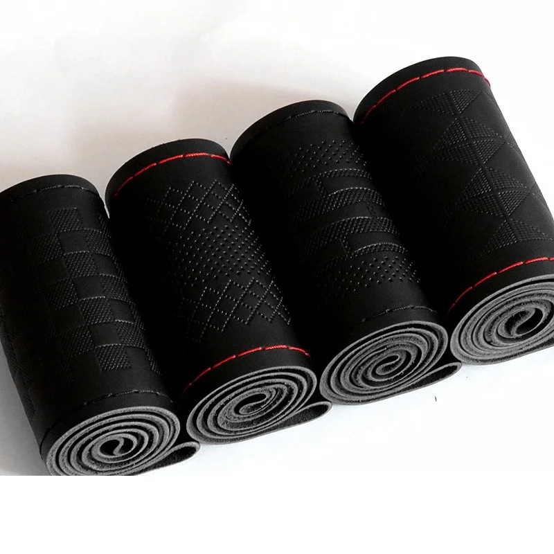 Универсальный чехол для руля 38 см из натуральной кожи с тиснением чехлы Toyota Suzuki