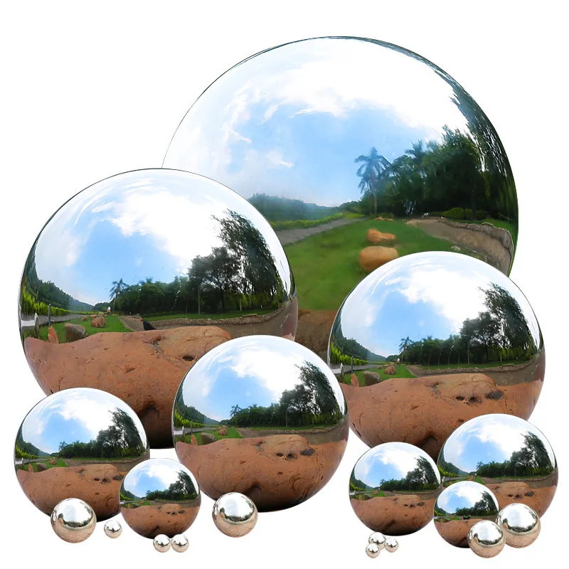 1 шт. Сферический зеркальный полый шар блестящий из нержавеющей стали с высоким