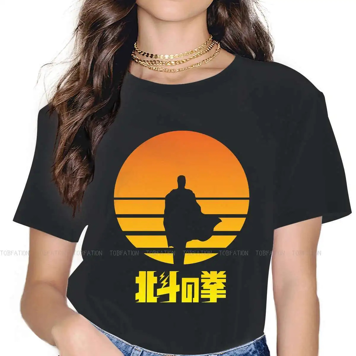 

Fist Of The North Star Manga Anime Crewneck TShirts Hokuto No Ken You Wa Shock Girl T Shirt New Trend Clothing