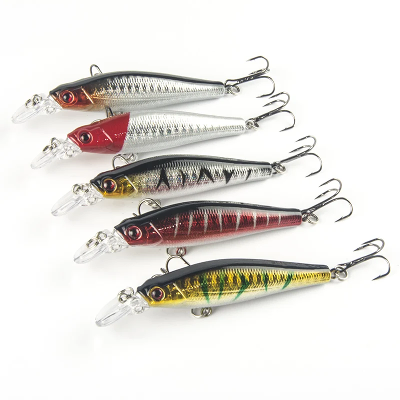 

HiUmi 8cm 7.9g minnow artificial bait bait crank bait fishing tackle with tweeter hook bait for bass fishing