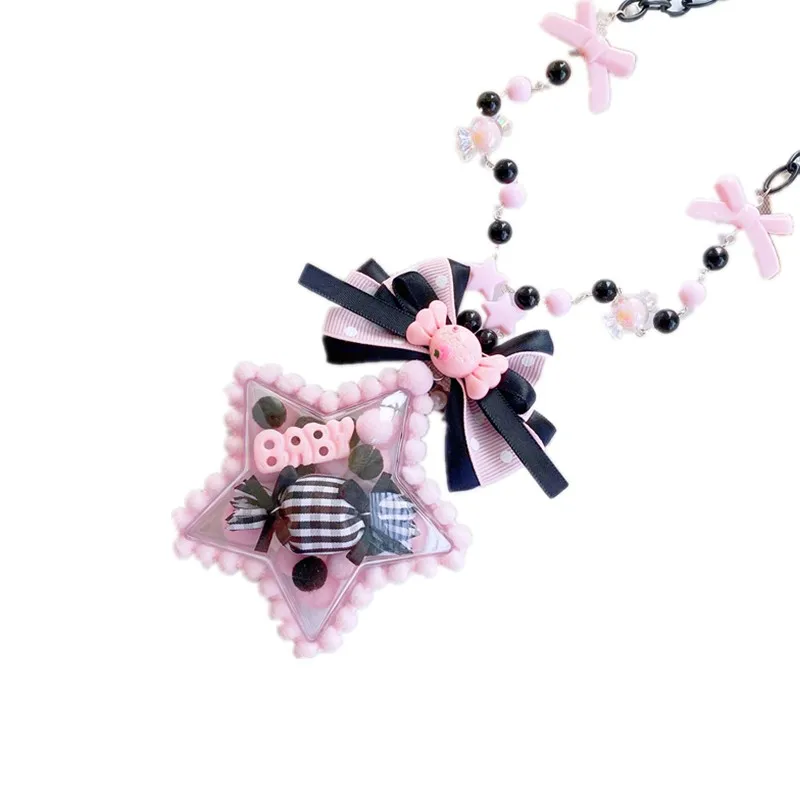 

Original Handmade Lolita Sweet Necklace Pendant Lolita Love Five-Pointed Star Candy Chain Necklace