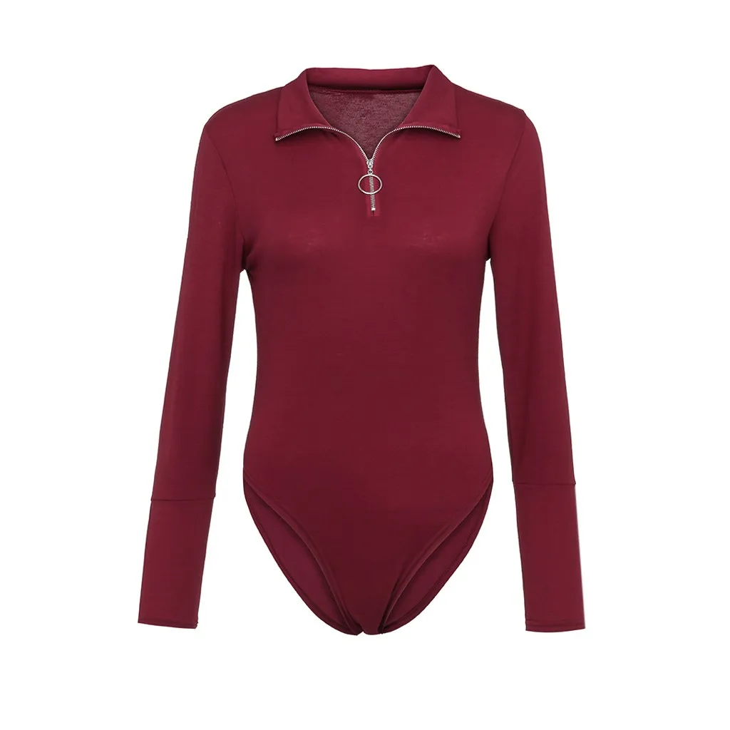 Женский Облегающий комбинезон на молнии повседневный красный черный зеленый с