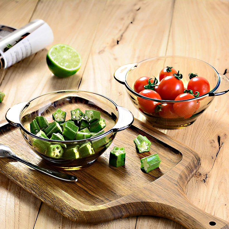 Утолщенная термостойкая чаша из закаленного стекла прозрачная темно коричневая