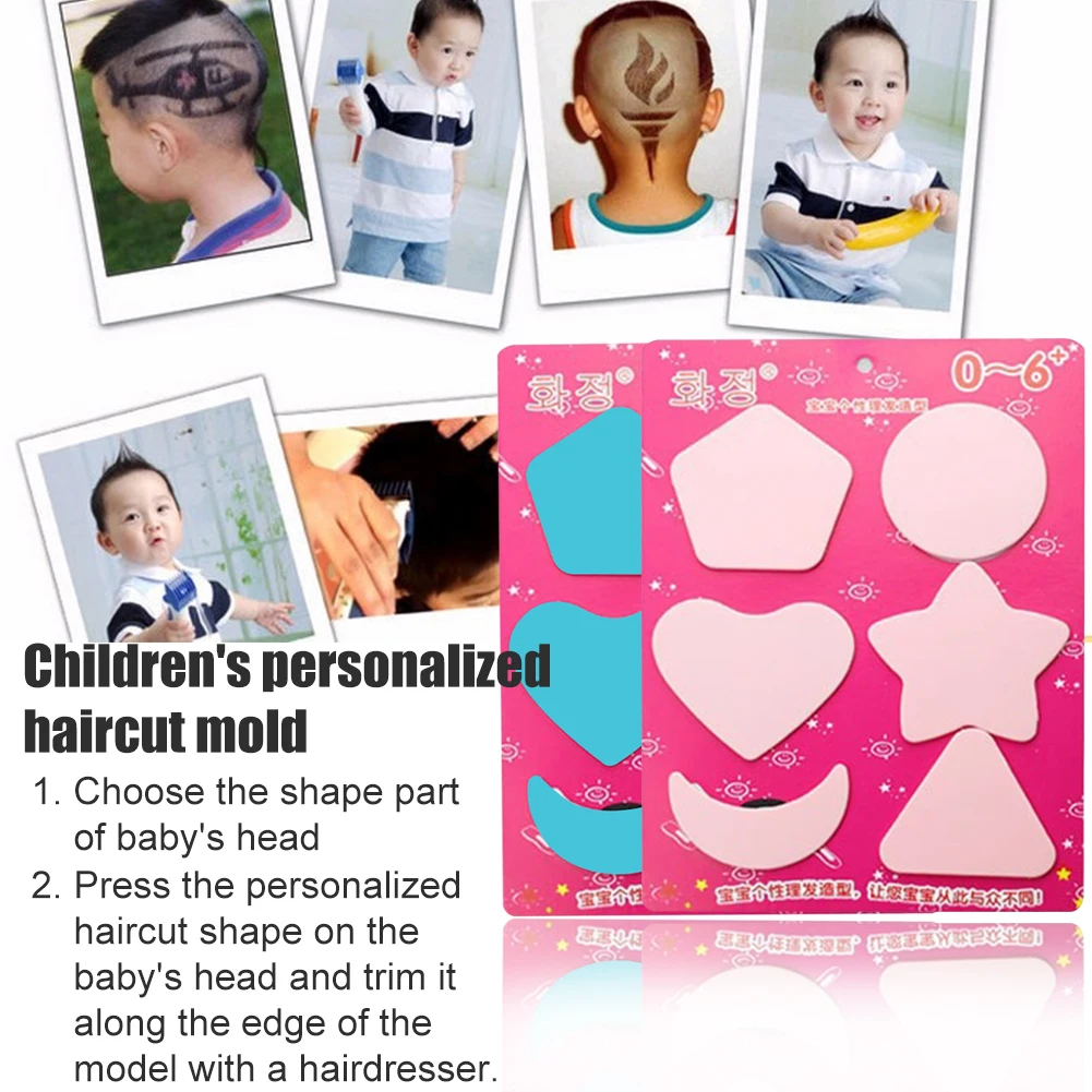 

6pcs/set DIY Tool Hairdressing Model Different Patterns Carved Styling Accessory Hair Template Reusable Salon Barber Symmetry