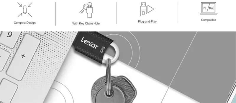 Lexar USB флеш-накопитель 32 Гб 64 Гб 128 ГБ V40 флеш-накопитель USB 2,0 флеш-карта совместима с ПК/Mac системой cle memoria usb c
