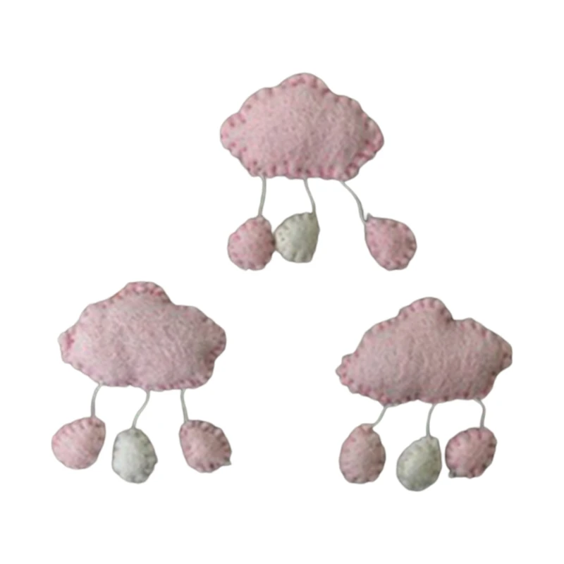 

3/5 Pcs DIY Handmade Baby Wool Felt Clouds Stars Love Ornaments Home Party Decor 97BC