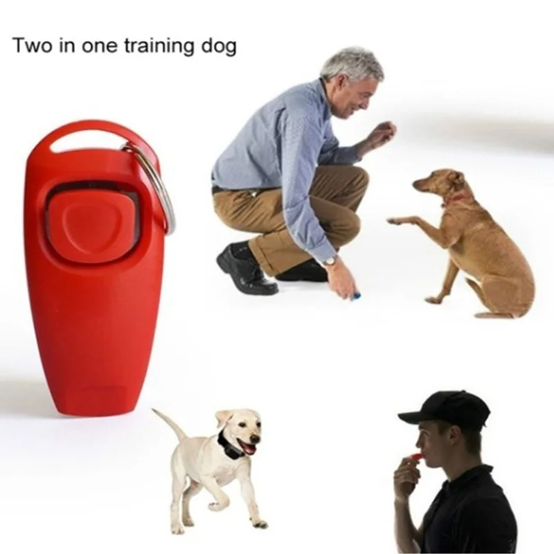

Hot 2 In 1 Cute Shape Dog Whistle Clicker Pet Dog Trainer Aid Guide With Key Ring Dog Training Whistle Dog Products Pet Supplies