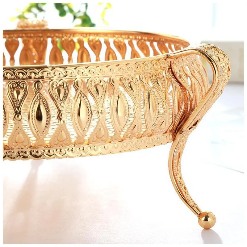 1 pc Metal tray round/square storage box modern creative European multi-functional snack table to store the household fruit | Дом и сад