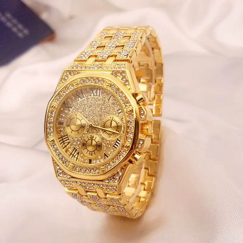 Enlarge Luxury Women Men Full Rhinestone Watches! Austrian Crystal Men Watches Waterproof Fashion Dress Watch Bracelet Watch