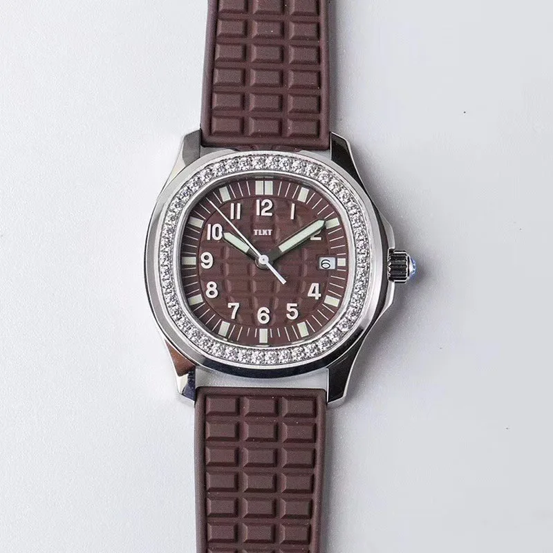 

Mechanical watch TLXT 5067A-023 rubber strap 37 mm diameter brown dial luxury replica hand ladies watch