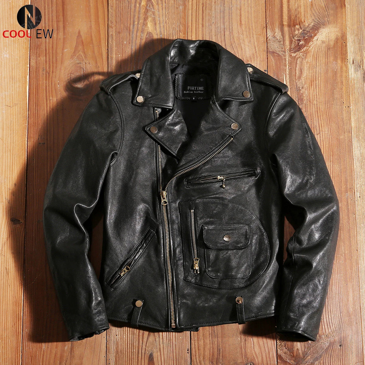 

2021 Black J24 Motorcycle Style Genuine Leather Jacket Men Plus Size 5XL Real Natural Sheepskin Autumn Slim Fit Short Biker Coat