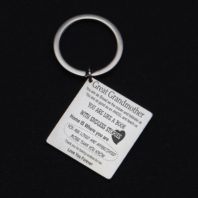 Брелок из нержавеющей стали для отличной бабушки подарок с гравировкой Вы будто