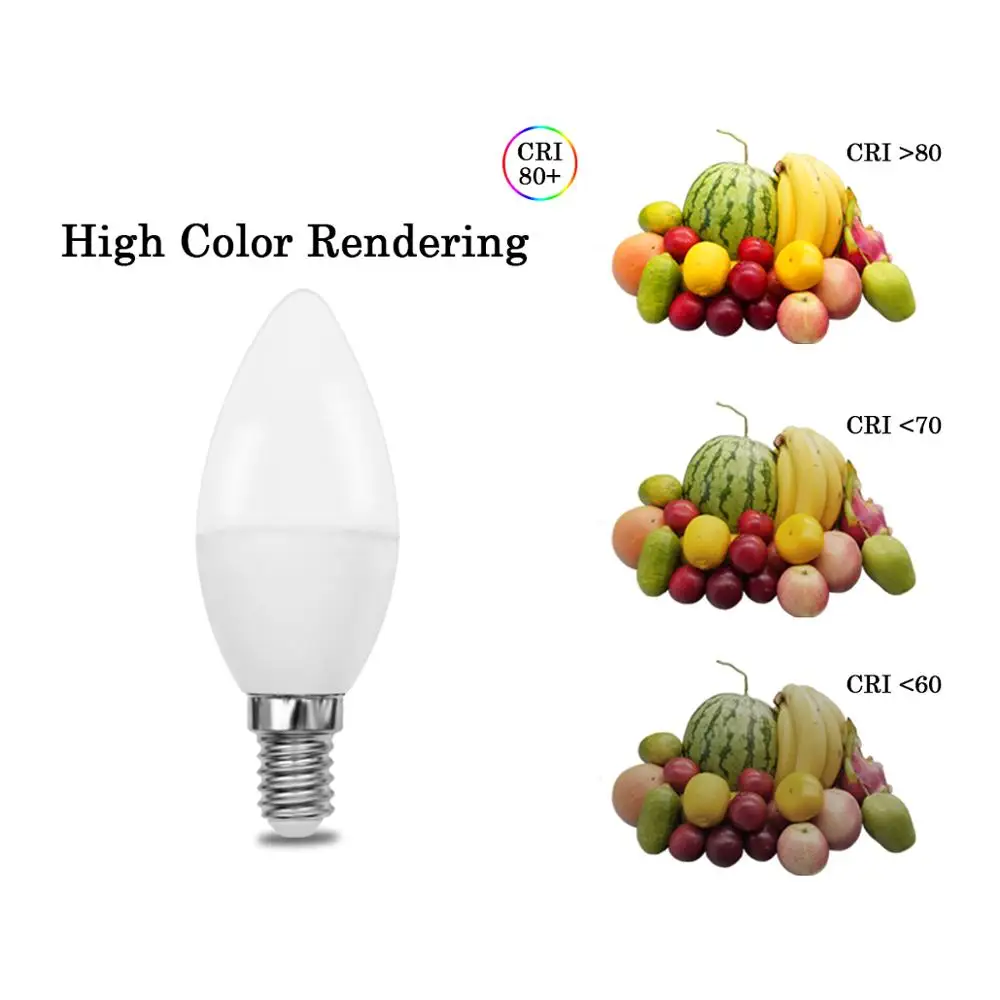 Светодиодная свеча C37 5w E14 B22 220v 240v 3000k холодный белый свет для украшения дома