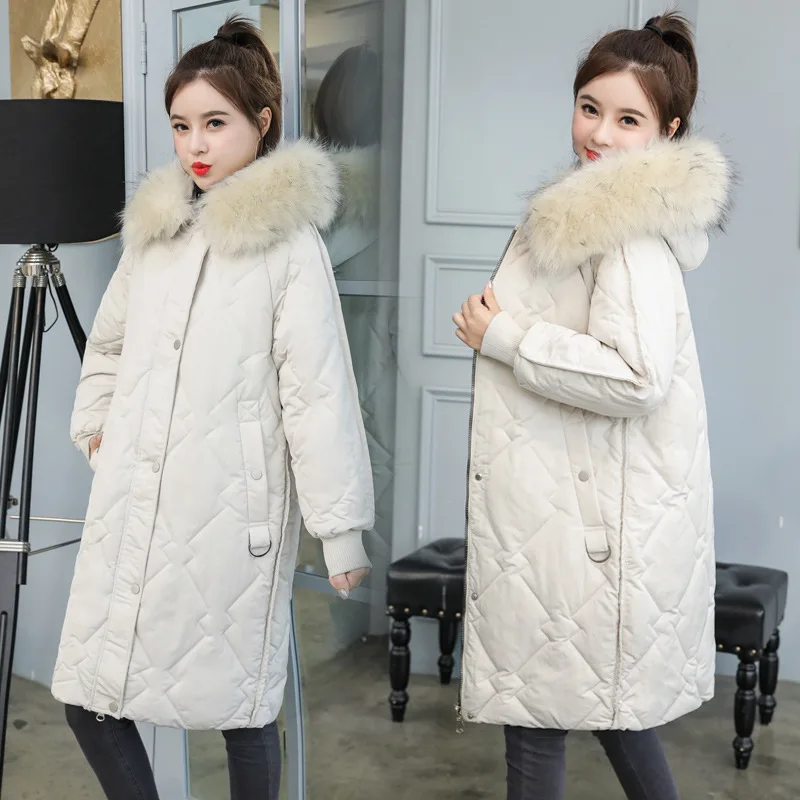 Лидер продаж куртки пальто женские пуховики для женщин зима 2019 свободная шапка и