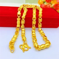 fashion 18k gold necklace for men wedding engagement jewelry 8n car flower bamboo chain necklace thick yellow gold chain jewelry