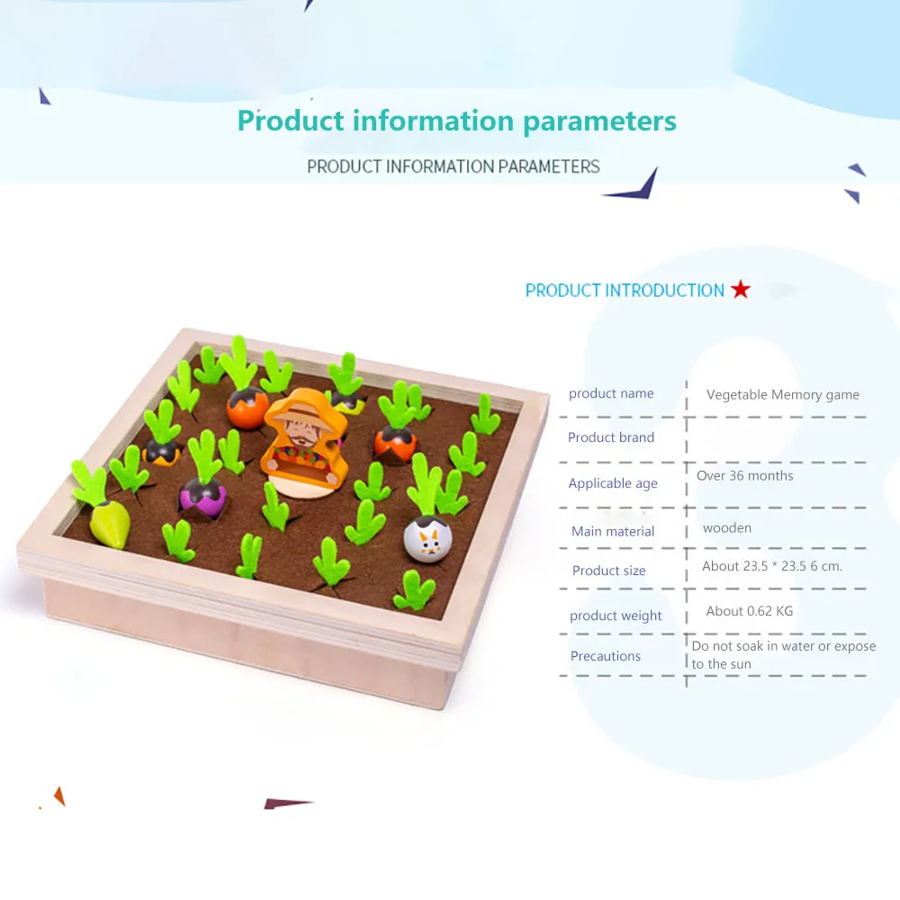 

Kids Pulling Carrot Game Montessori Toys Toddler Vegetable Memory Chess Wooden Educational Toys Kids Pulling Radish Farm Game