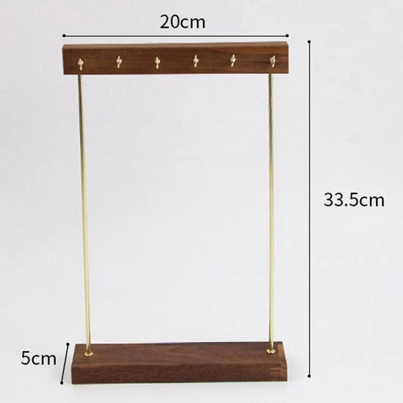 

Wooden Jewelry Organizer Holder Rack with Hooks,Shelf Hanging Earrings Necklaces Bracelets Storage Accessories