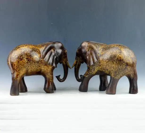 1028--Pure copper archaize elephant pattern flower body statue decoration decorating furnishingS | Дом и сад