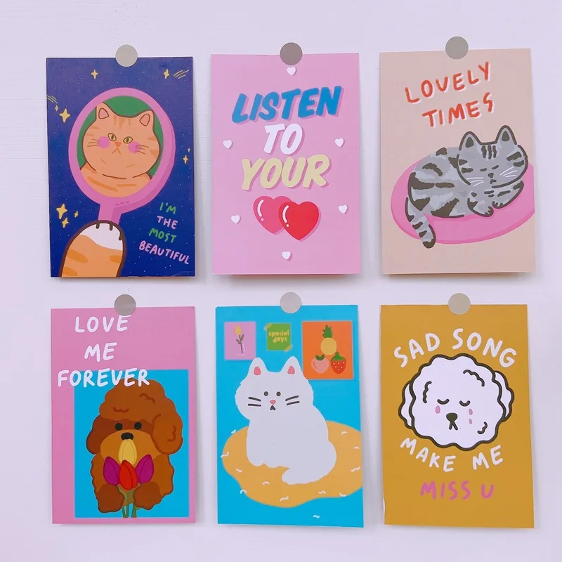 Ins/Лидер продаж принт с героями мультфильмов Kawaii открытки кошками карта группы на