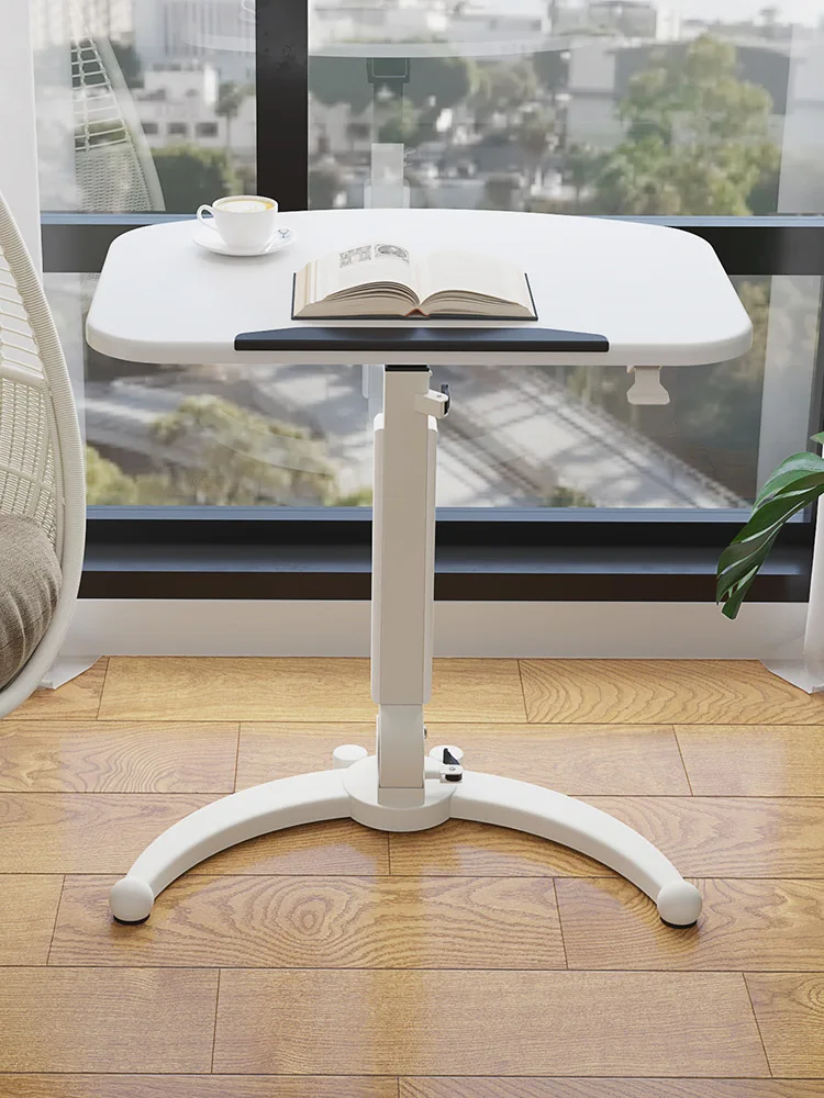 

Foldable Mobile Desk Pneumatic Lifting Desk Bedside Office Work Study