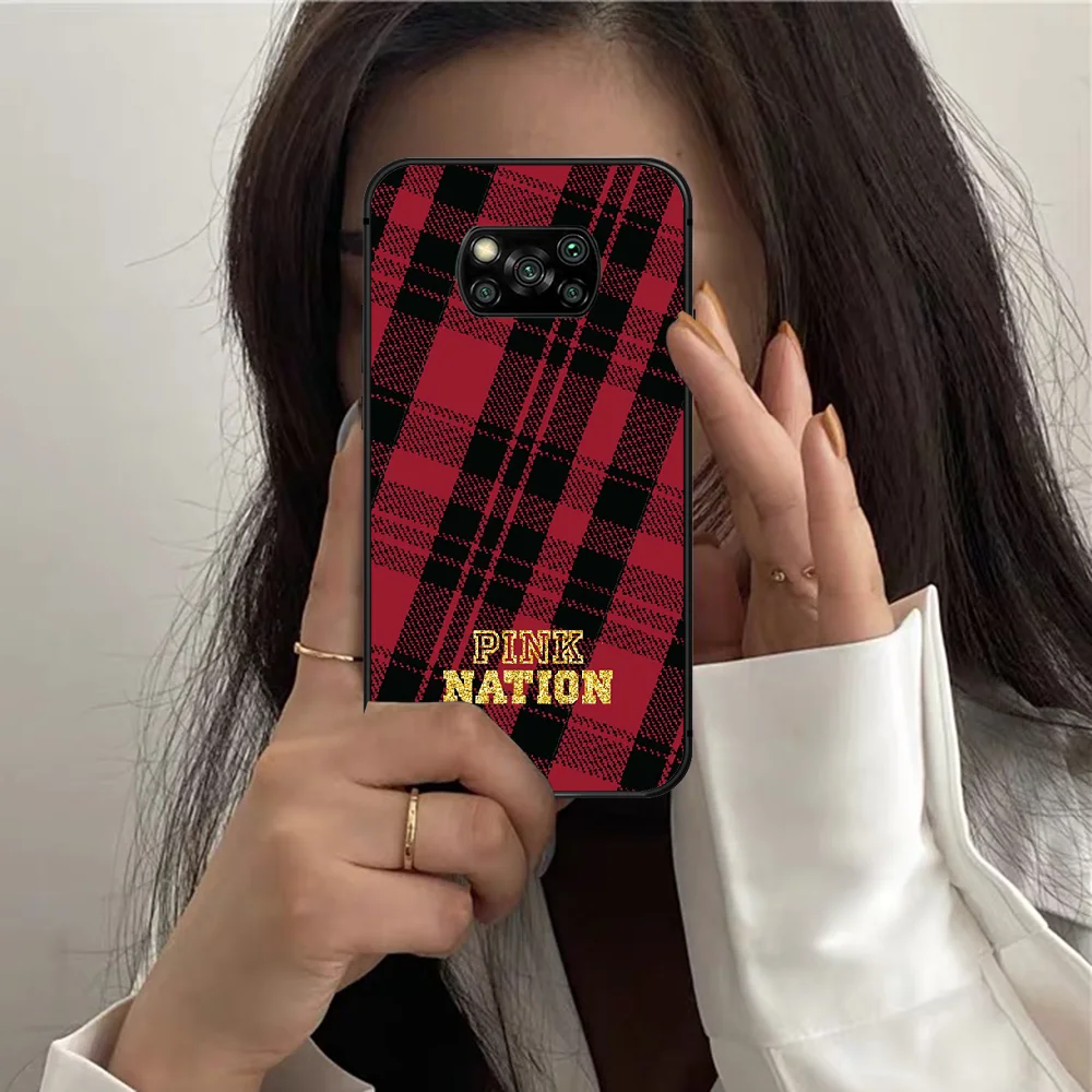 

Victorias Pink VS Brand Phone Case For XIAOMI MI 8 9 SE Note 10 T Pro Lite Max 2 Poco X A 3 black Cell Silicone Funda Painting