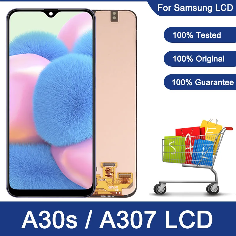 Сенсорный ЖК-экран для Samsung Galaxy A30S дигитайзер в сборе A30s A307 A307F A307G A307YN сменный