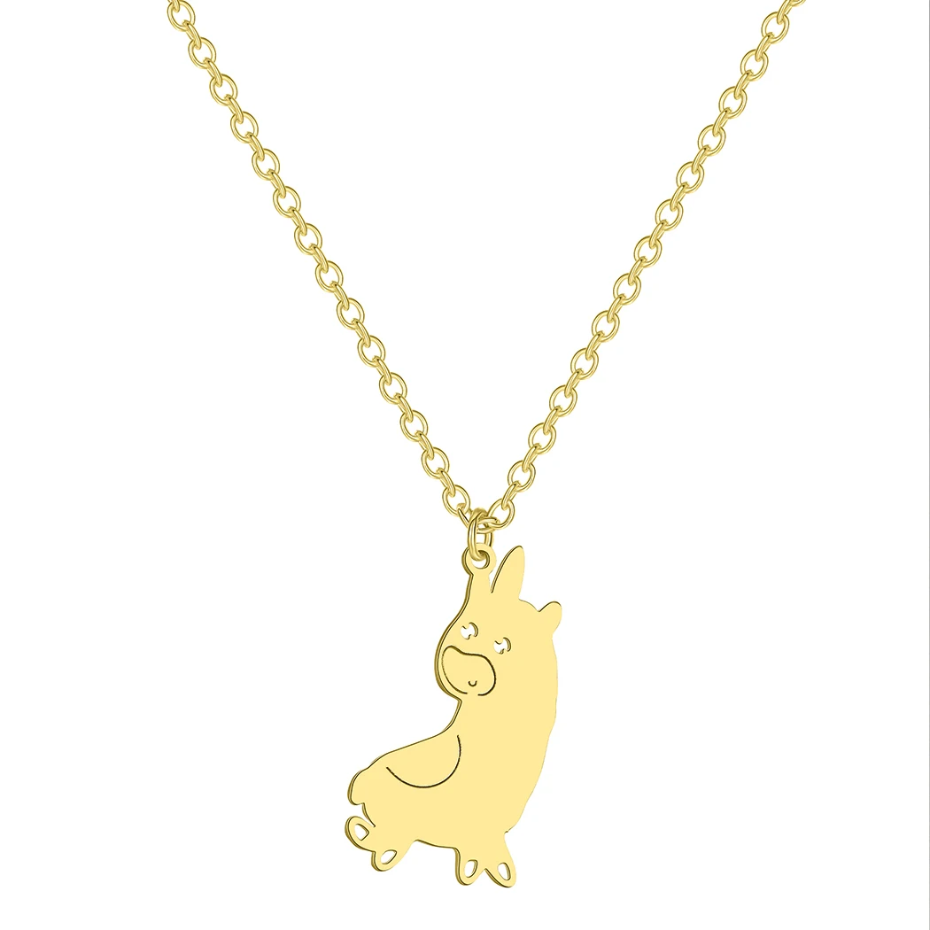 Kinitial Милая Альпака кулон ожерелье модное с лошадью животное и подвески для