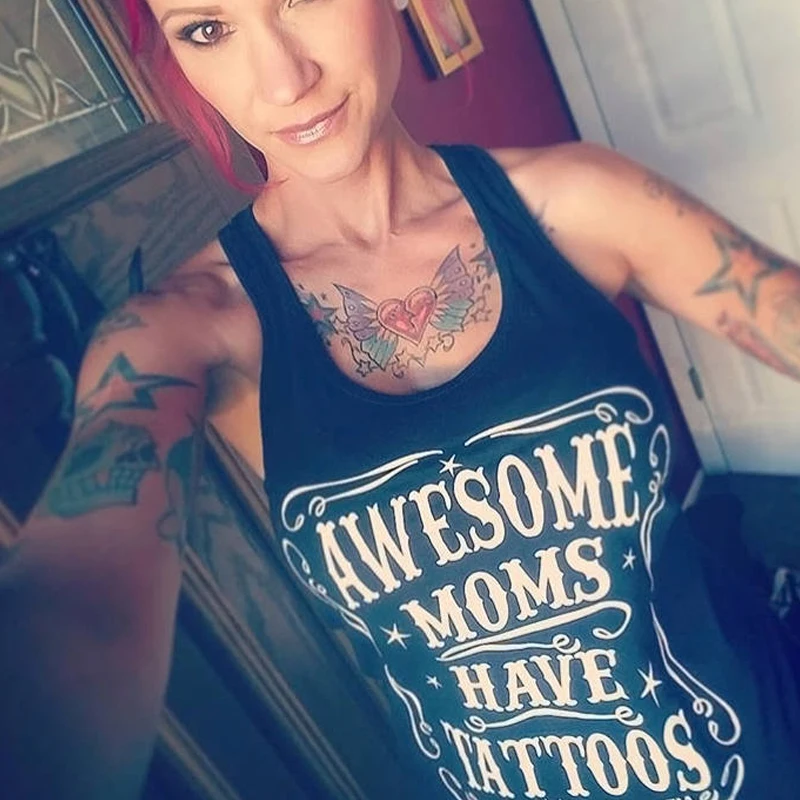 Женские майки с татуировками для потрясающих мам сексуальные топы Женская