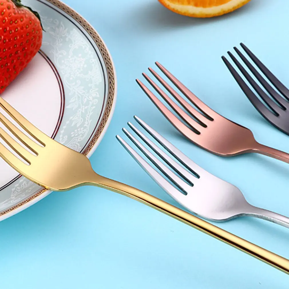 

304 Stainless Steel Gold-plated Portable Cutlery Set Safe Material Feeding Spoon Chopsticks Fork Easy-to-clean Cutlery Set