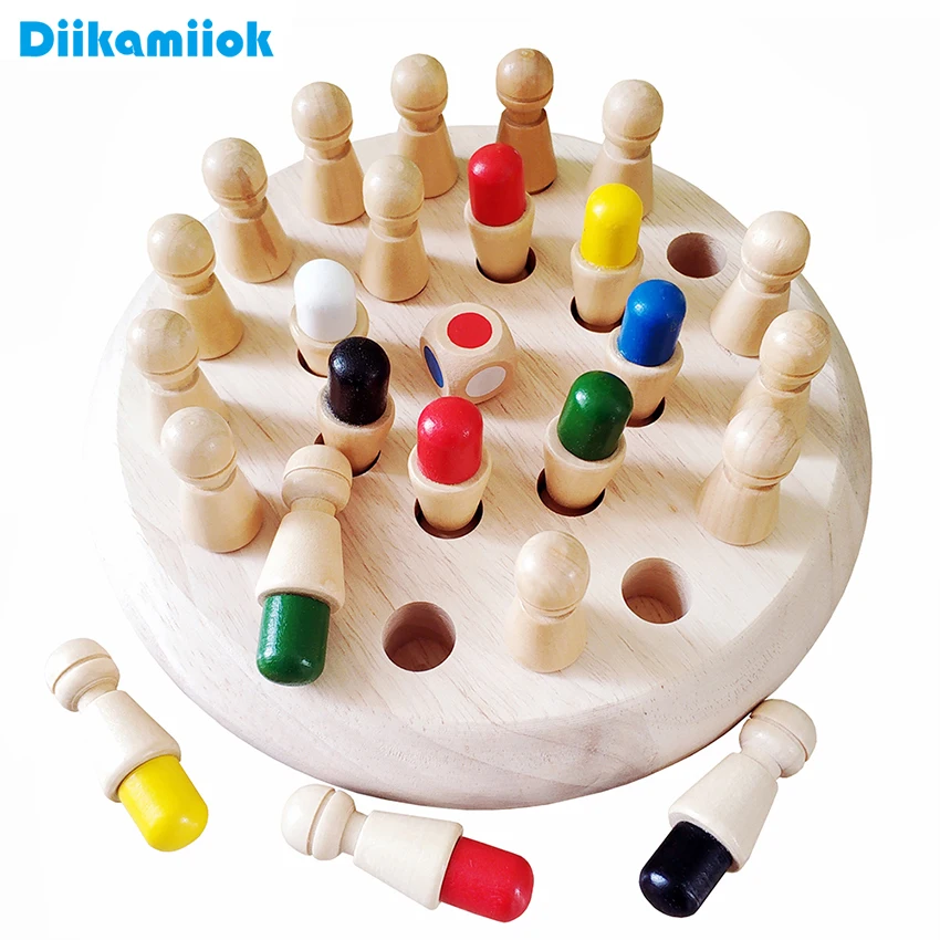 

Kids Wooden Memory Match Stick Chess Fun Color Game Board Puzzles Educational Toy Cognitive Ability Learning Toys for Children
