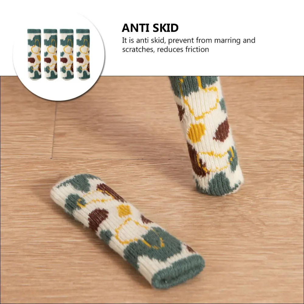 

4Pcs Table Chair Feet Covers Non-slip Chair Feet Caps Knitting Feet Covers