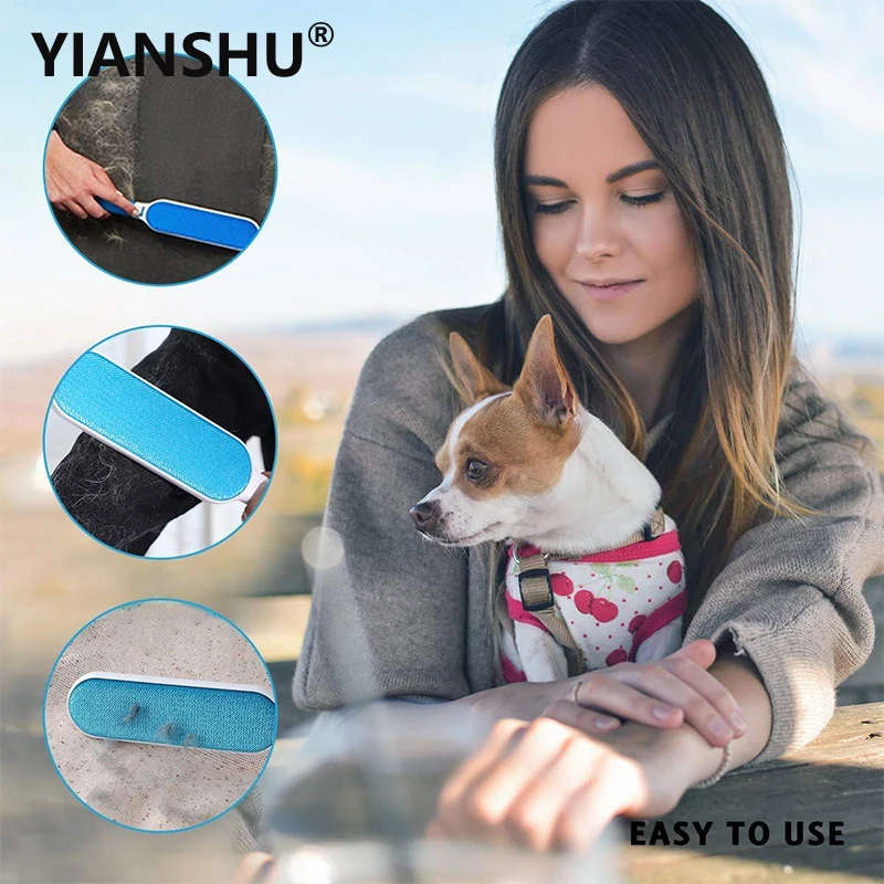

Pet Hair Cleaning Brush Furniture Sofa Clothes Cleaning Fluff Brush Reusable Electrostatic Double Sided Hair Remover
