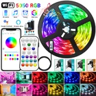 Светодиодная лента с Wi-Fi 5050, водонепроницаемая светодиодная лента RGB с Bluetooth, 20 м, 30 м, 5 м, 10 м, Диодная лента с контроллером, адаптер питания для дома