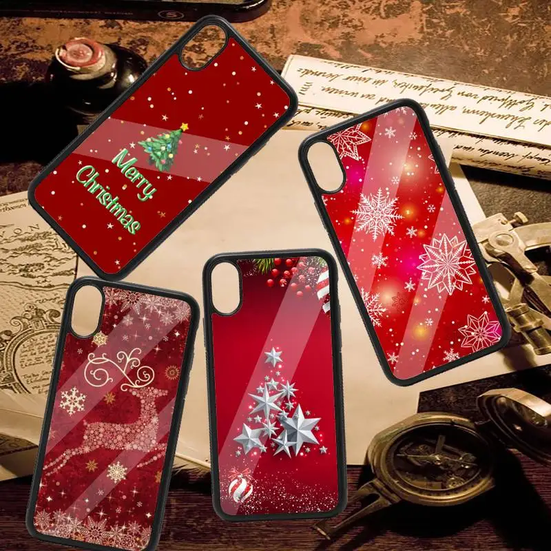 

Cartoon Merry Christmas Phone Case PC for iPhone 11 12 pro XS MAX 8 7 6 6S Plus X 5S SE 2020 XR