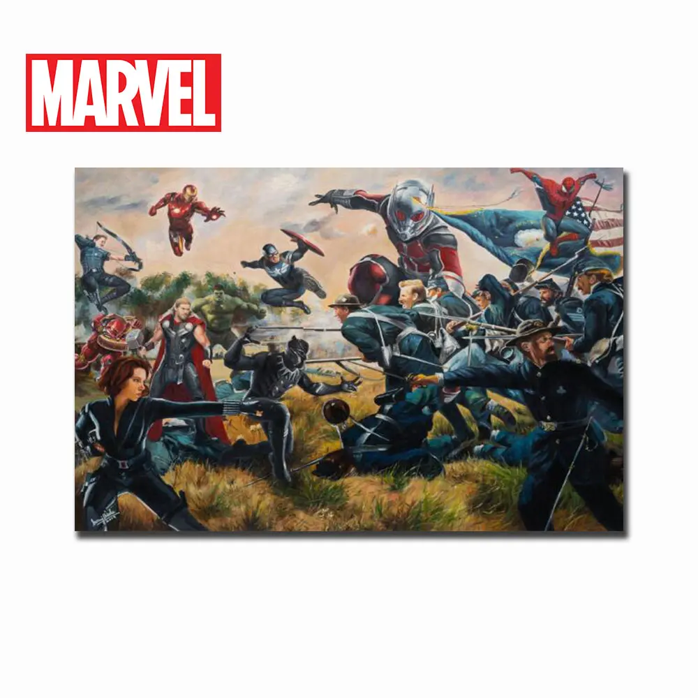 

Graffiti Art Marvel Avengers Super Hero With General Fight Printing Canvas Paintings Posters For Living Home Decoration Cuadros
