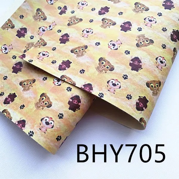 1шт 20*33 см А4 мультфильм Лев кожа viny ткань BHY659 - Цвет: BHY705