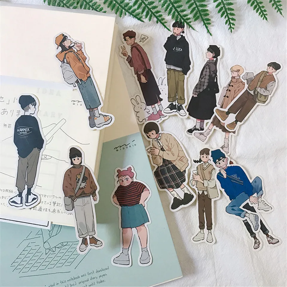 Симпатичная одежда для мужчин и женщин бумажные наклейки Наборы высечка/печать